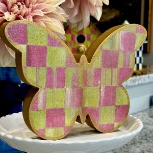 Tulip Check Wood Butterfly